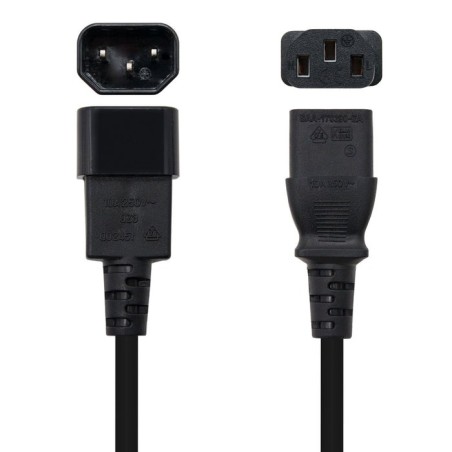 Nanocable cable de alimentacion cpu c13 hembra a c14 macho 1.50m - negro