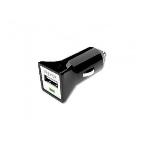 Approx cargador de coche appusbcarb 1xusb input 12-24vdc 5v/1a negro