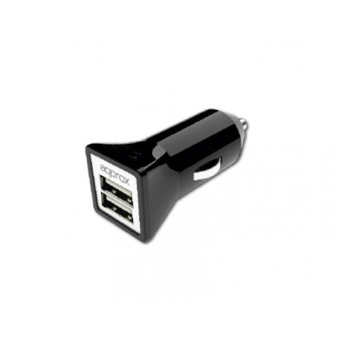 Approx cargador de coche appusbcar31b 2xusb negro
