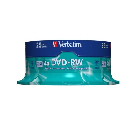 Dvd-rw verbatim 4.7gb 4x regrabable (25 unidades) 43639