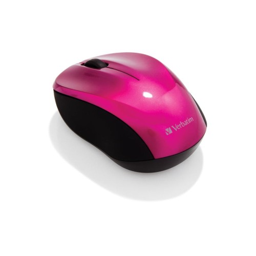 Verbatim ratón go nano inalámbrico 1600ppp compacto ambidiestros receptor usb fucsia