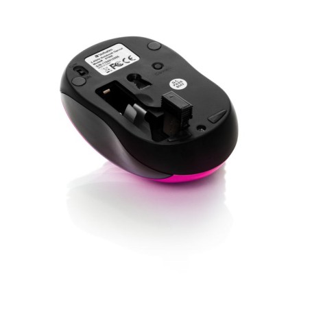 Verbatim ratón go nano inalámbrico 1600ppp compacto ambidiestros receptor usb fucsia