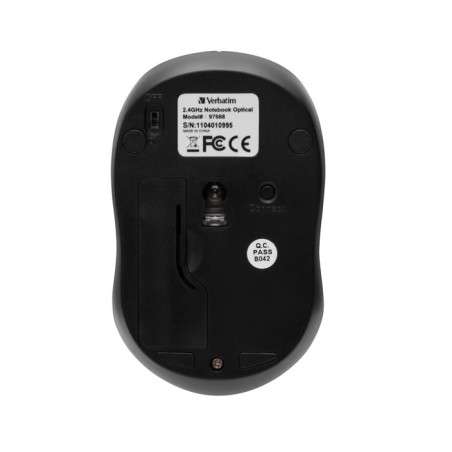 Verbatim ratón go nano inalámbrico 1600ppp compacto ambidiestros receptor usb fucsia