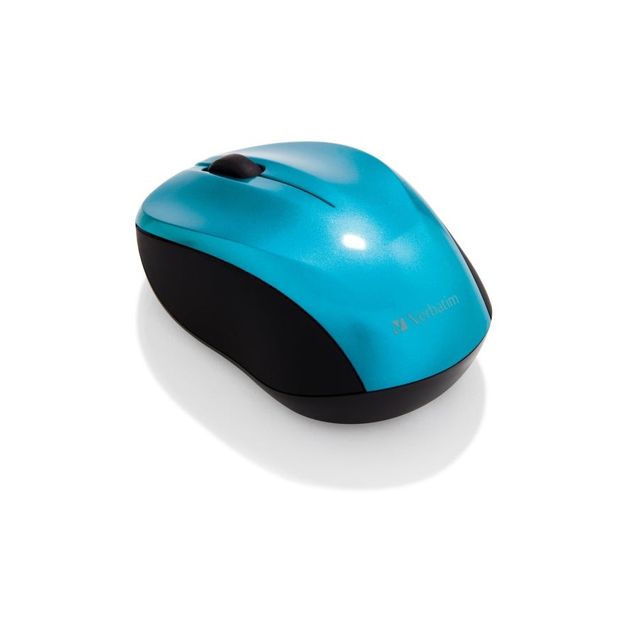 Verbatim ratón go nano inalámbrico 1600ppp compacto ambidiestros receptor usb azul turquesa