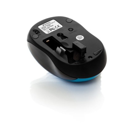 Verbatim ratón go nano inalámbrico 1600ppp compacto ambidiestros receptor usb azul turquesa