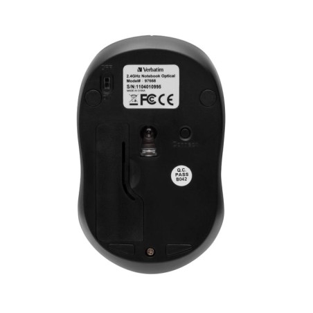 Verbatim ratón go nano inalámbrico 1600ppp compacto ambidiestros receptor usb azul turquesa