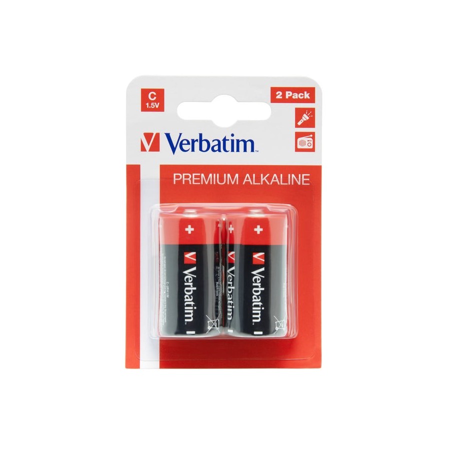 Pila alcalina lr14 pk2 verbatim