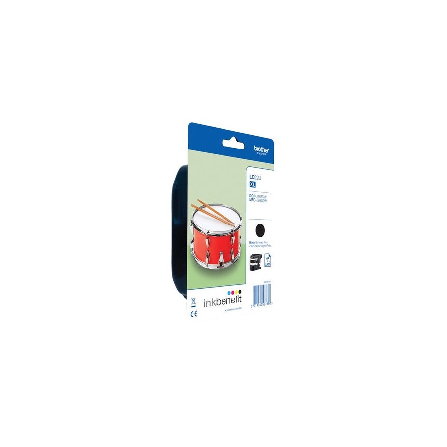 Tinta original brother lc22ubk xl negro para mfc-j895dw, mfc-j985dw, inkvestment work smart mfc-j985dw xl