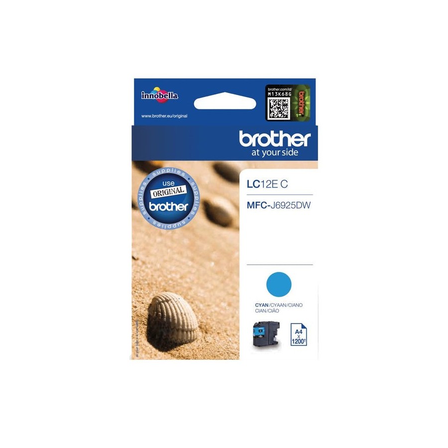 Brother lc12ec  capacidad xl  cian  original  cartucho de tinta