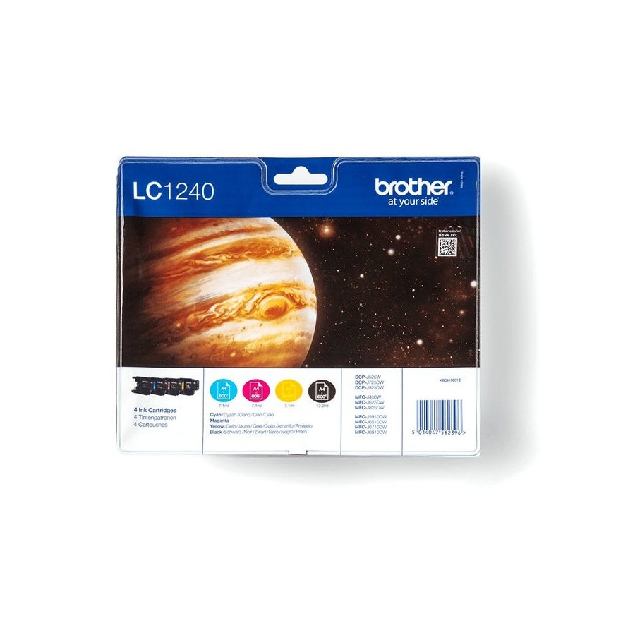 Tinta original brother lc1240 negro, amarillo, cian, magenta