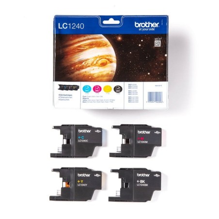 Tinta original brother lc1240 negro, amarillo, cian, magenta