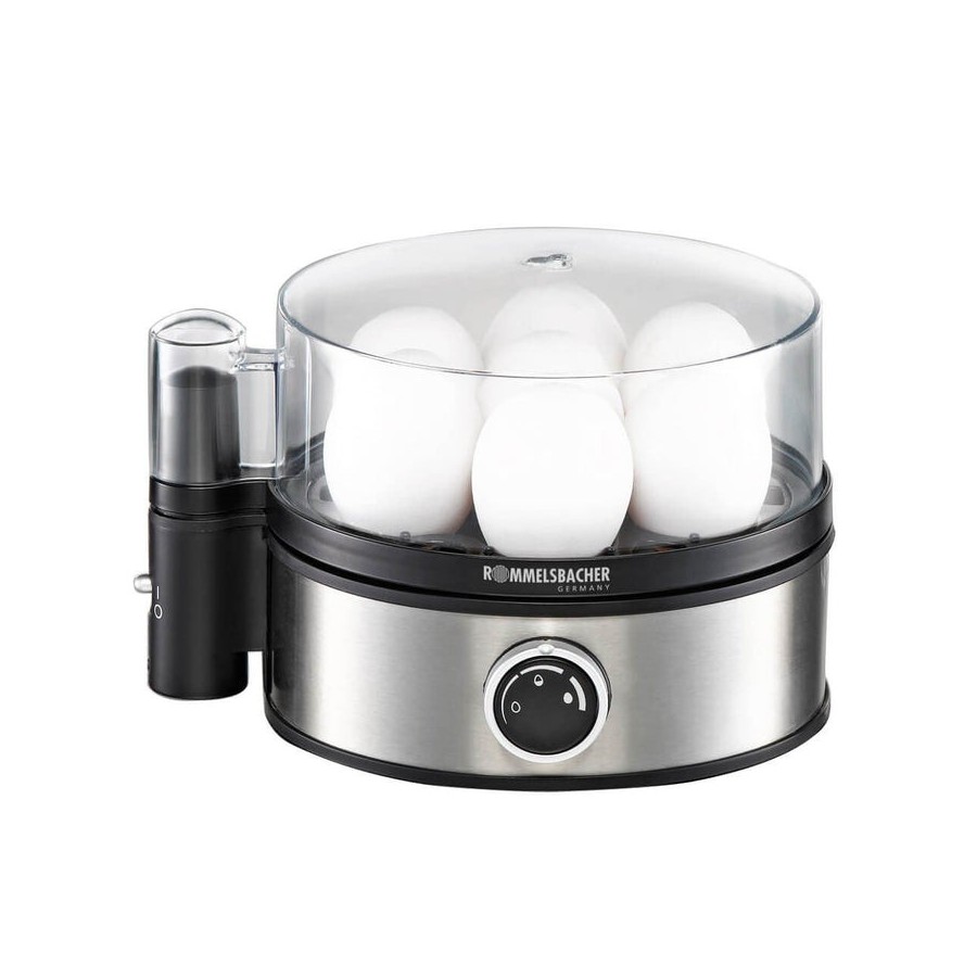 Cuecehuevos rommelsbacher er 400, 7 huevos 400 w negro, acero inoxidable, transparente