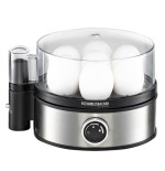 Cuecehuevos rommelsbacher er 400, 7 huevos 400 w negro, acero inoxidable, transparente