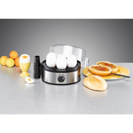 Cuecehuevos rommelsbacher er 400, 7 huevos 400 w negro, acero inoxidable, transparente