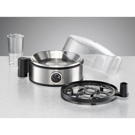 Cuecehuevos rommelsbacher er 400, 7 huevos 400 w negro, acero inoxidable, transparente