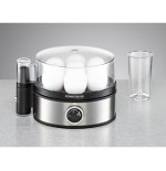 Cuecehuevos rommelsbacher er 400, 7 huevos 400 w negro, acero inoxidable, transparente