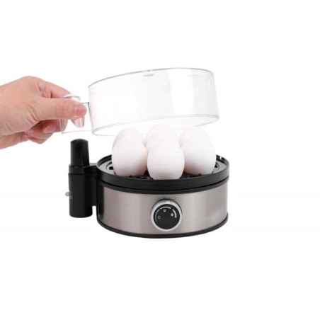 Cuecehuevos rommelsbacher er 400, 7 huevos 400 w negro, acero inoxidable, transparente