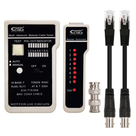 Nanocable testeador para cable rj11/rj12/rj45, coaxial