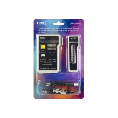 Nanocable testeador para cable rj11/rj12/rj45, coaxial