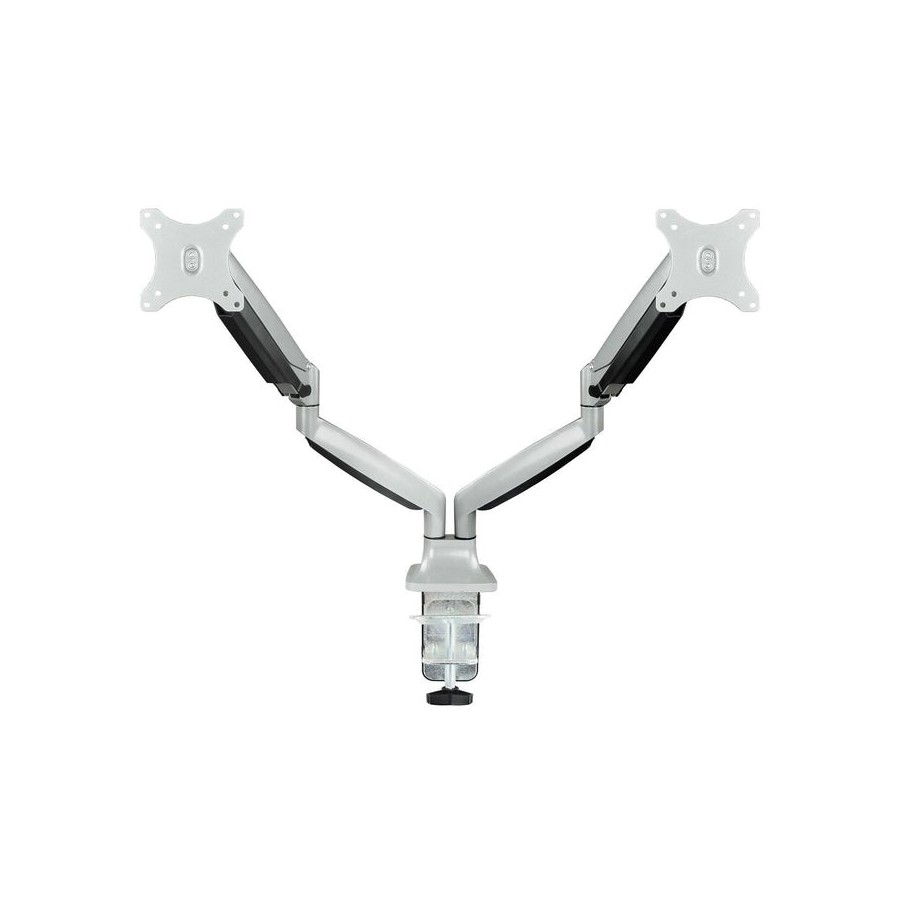 Tooq soporte de mesa con brazos articulados para 2 monitores de 13"-32" - giratorio e inclinable - piston de gas - peso