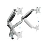 Tooq soporte de mesa con brazos articulados para 2 monitores de 13"-32" - giratorio e inclinable - piston de gas - peso