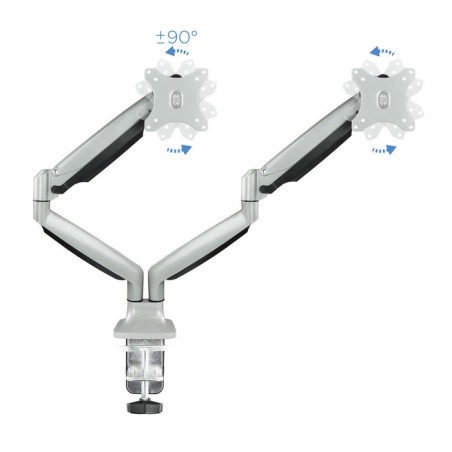 Tooq soporte de mesa con brazos articulados para 2 monitores de 13"-32" - giratorio e inclinable - piston de gas - peso
