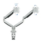 Tooq soporte de mesa con brazos articulados para 2 monitores de 13"-32" - giratorio e inclinable - piston de gas - peso