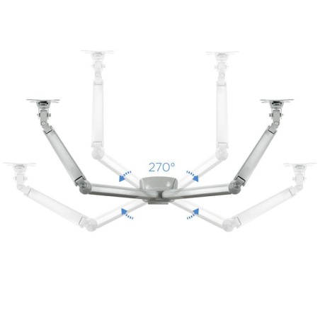Tooq soporte de mesa con brazos articulados para 2 monitores de 13"-32" - giratorio e inclinable - piston de gas - peso