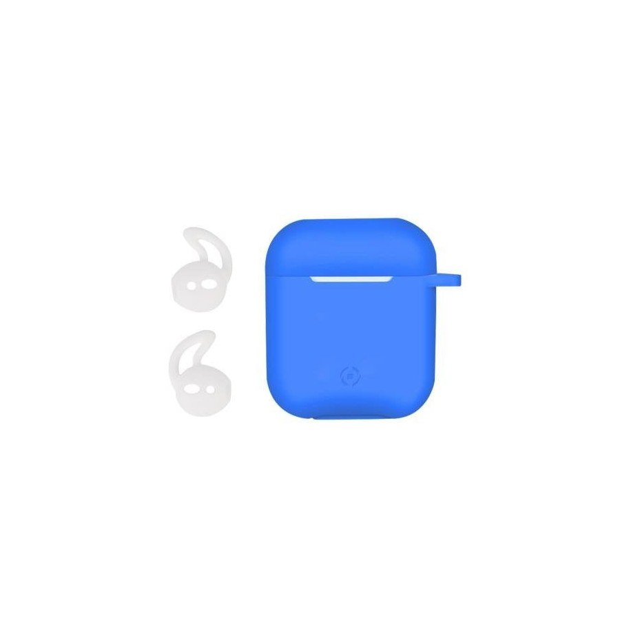 Funda celly silicona blue para estuche airpods (1ª 2ª gen)