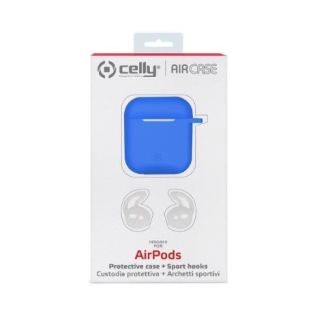 Funda celly silicona blue para estuche airpods (1ª 2ª gen)