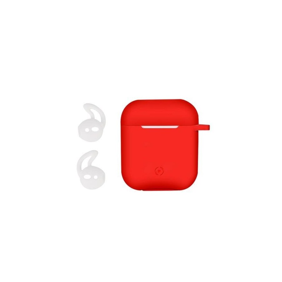 Funda celly silicona red para estuche airpods (1ª 2ª gen)