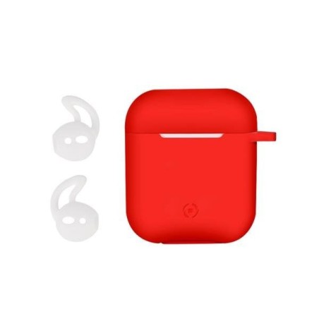 Funda celly silicona red para estuche airpods (1ª 2ª gen)