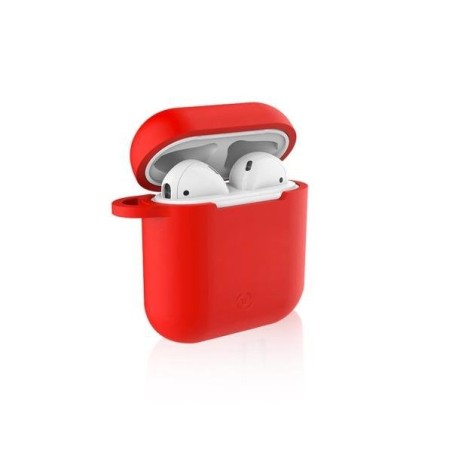 Funda celly silicona red para estuche airpods (1ª 2ª gen)