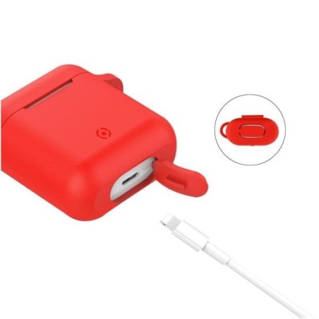 Funda celly silicona red para estuche airpods (1ª 2ª gen)