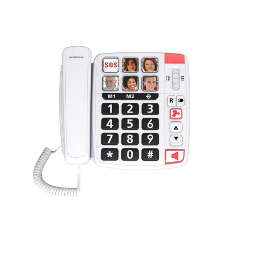 Teléfono senior con cable xtra1110 blanco swissvoice  teléfono senior con cable swissvoice xtra1110 blanco