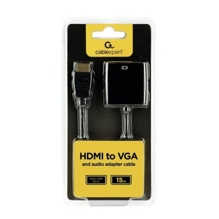 Gembird conversor hdmi a svga con audio m/h negro 0.15m  a-hdmi-vga-03