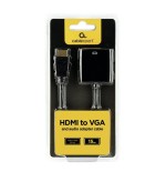 Gembird conversor hdmi a svga con audio m/h negro 0.15m  a-hdmi-vga-03