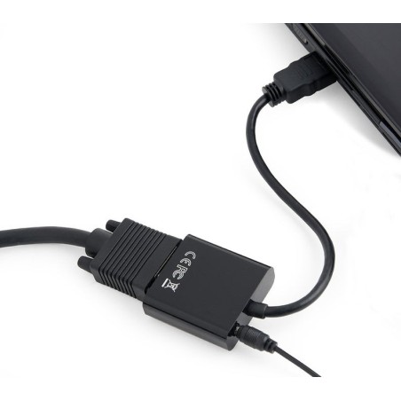 Gembird conversor hdmi a svga con audio m/h negro 0.15m  a-hdmi-vga-03