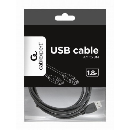Gembird cable usb 2.0 tipo a/b (impresora) 1.8m negro