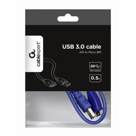 Gembird cable usb 3.0 a microusb-tipo b  0.5m  azul