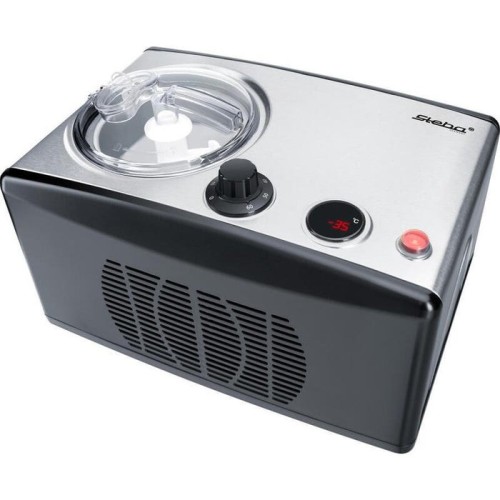 Máquina de hielo steba ic 150 con espátula y tapa antisalpicaduras, 150 vatios - acero inoxidable