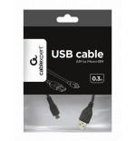 Gembird cable usb a micro usb 0.30m  negro ccp-musb2-ambm-0.3m