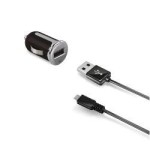 Celly ccusbmicro cargador de dispositivo móvil auto negro, plata