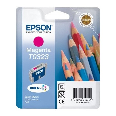 Tinta original epson stylus c70/80 magentra(t0323)