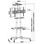 Equip soporte pantalla de suelo con ruedas equip para pantalla de 37 - 70 fijo max. vesa 600x400 hasta 50kg