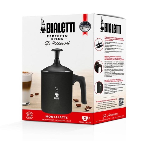 Espumador de leche bialetti tuttocrema 3 tazas - negro (agr394)