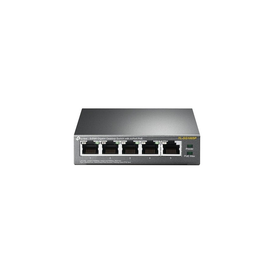 Tp- link tl-sg1005p switch 5 puertos gigabit con 4 puertos poe