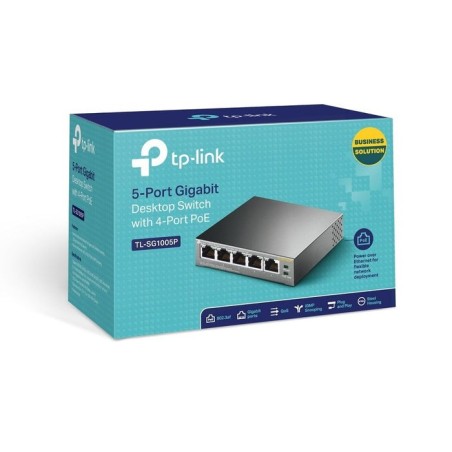 Tp- link tl-sg1005p switch 5 puertos gigabit con 4 puertos poe