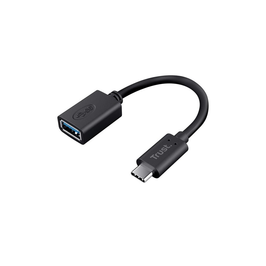 Conversor trust 20967 usb tipo-c macho usb hembra 9cm negro