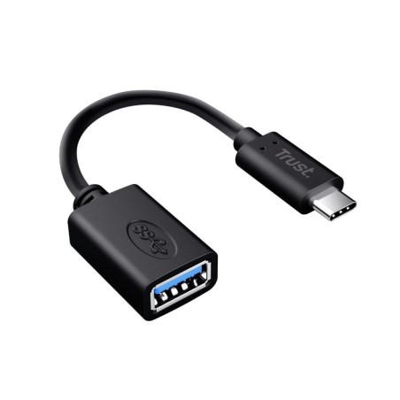 Conversor trust 20967 usb tipo-c macho usb hembra 9cm negro